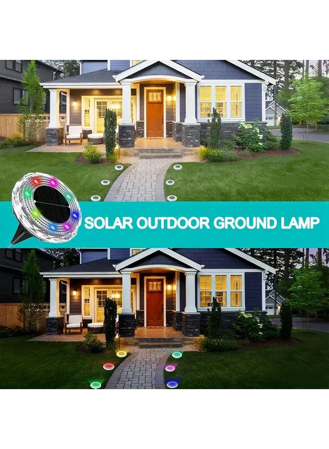 8 حزمة أضوات أرضية شمسية متعددة الألوان لتزيين حديقة خارجية وإضاءة ممرات العشب - Image 3